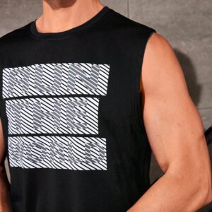 Men's Letter Printed Sports Tank Top Workout Tops , Stringer , Graphic , Couple Bathing , Plain - Image 4