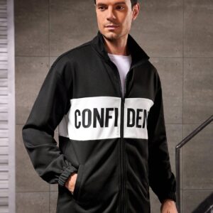 Men's Letter Print Sports Jacket Workout Tops - Image 7