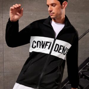 Men's Letter Print Sports Jacket Workout Tops - Image 5