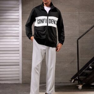 Men's Letter Print Sports Jacket Workout Tops - Image 6