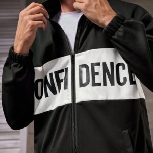 Men's Letter Print Sports Jacket Workout Tops - Image 3
