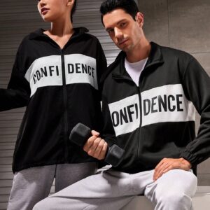 Men's Letter Print Sports Jacket Workout Tops - Image 4