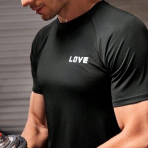 Boyfriend Style Men's Letter Printed Sport Tight-Fitting Set, Athletic Suit, Tracksuit Workout Set - Image 4