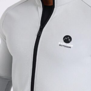 Boyfriend Style Men's Letter Print Zipper Front Stand Collar Sports Jacket Workout Tops - Image 7