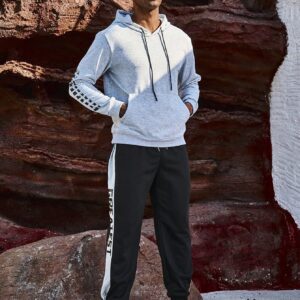 Men's Sports Hoodie With Slogan Print Men Sweatshirt - Image 4