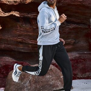 Men's Sports Hoodie With Slogan Print Men Sweatshirt - Image 5