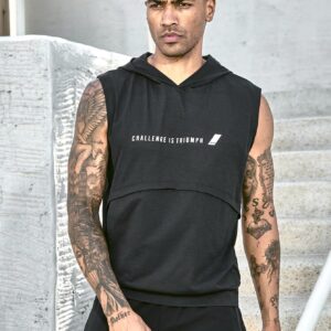 Boyfriend Style Men's Letter Printed Sports Tank Top Workout Tops
