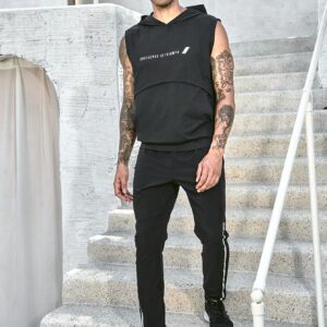 Boyfriend Style Men's Letter Printed Sports Tank Top Workout Tops - Image 5