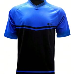 Men's Color-Block Short Sleeve Cycling Jersey Biker Tee