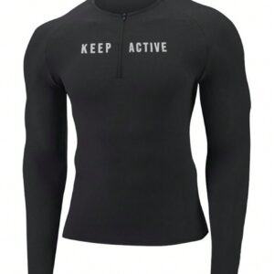 Boyfriend Style Men's Half-Zipper Sports Jacket With Zipper Workout Tops