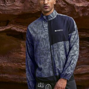 Boyfriend Style Men's Color Block Letter Printed Zipper Jacket For Sports Workout Tops - Image 4