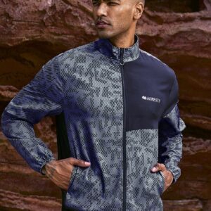 Boyfriend Style Men's Color Block Letter Printed Zipper Jacket For Sports Workout Tops - Image 6