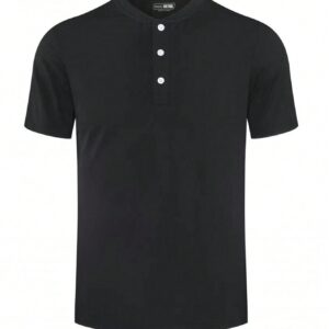 Boyfriend Style Men's Short Sleeve Solid Color Sports Polo Shirt Workout Tops Golf Shirt - Image 3