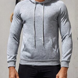 Boyfriend Style Men's Hooded Sportswear With Drawstring And Letter Print Hoodie Boyfriend Style Men Sweatshirt - Image 3