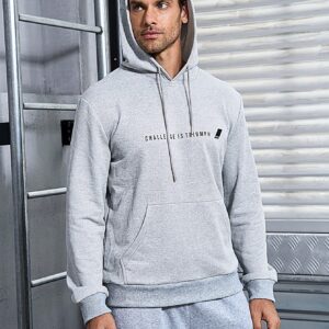 Men's Hooded Sports Sweatshirt With Text Print Design Hoodie Men Sweatshirt