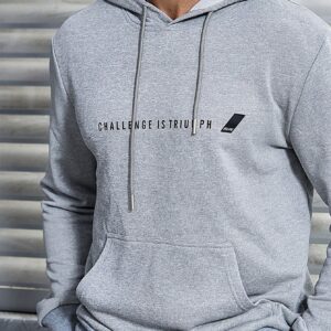 Men's Hooded Sports Sweatshirt With Text Print Design Hoodie Men Sweatshirt - Image 6