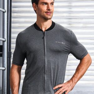 Letter Pattern Zipper Front Cycling Jacket Biker