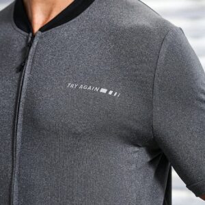 Letter Pattern Zipper Front Cycling Jacket Biker - Image 4