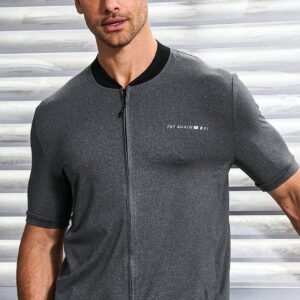 Letter Pattern Zipper Front Cycling Jacket Biker - Image 5
