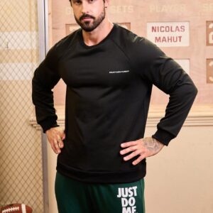Men'S Letter Printed Raglan Sleeve Sports Sweatshirt Men Sweatshirt - Image 4