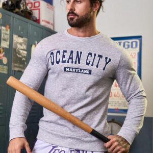 Men's Letter Printed Sport Sweatshirt Men Sweatshirt - Image 3