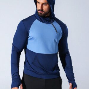 Boyfriend Style Men's Color Block Hooded Sports Hoodie Boyfriend Style Men Sweatshirt - Image 5