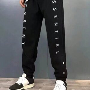 Men'S Letter Printed Drawstring Sports Pants