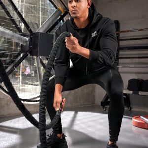 Boyfriend Style Men's Letter Print Kangaroo Pocket Sports Hoodie Boyfriend Style Men Sweatshirt - Image 4