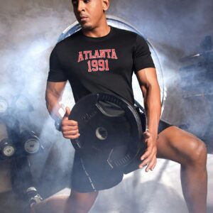 Men's Letter Print Athletic T-Shirt Workout Tops