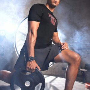 Men's Letter Print Athletic T-Shirt Workout Tops - Image 3