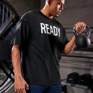 Boyfriend Style Men's Letter Print Sports T-Shirt Workout Tops