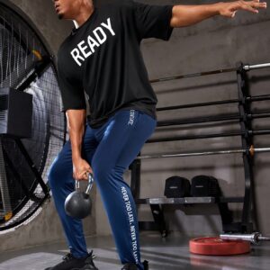 Boyfriend Style Men's Letter Print Sports T-Shirt Workout Tops - Image 5