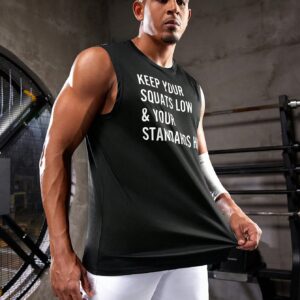 Men's Letter Print Athletic Tank Top Workout Tops