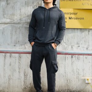 Boyfriend Style Men's Solid Color Athletic Suit Workout Set