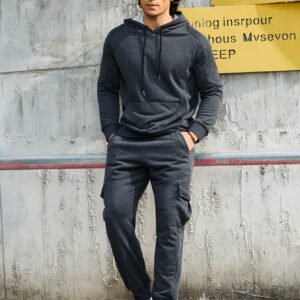 Boyfriend Style Men's Solid Color Athletic Suit Workout Set - Image 3