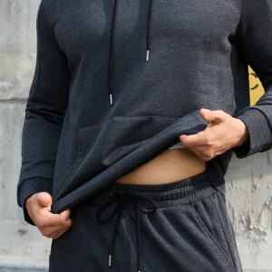Boyfriend Style Men's Solid Color Athletic Suit Workout Set - Image 8