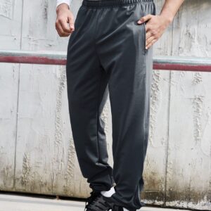 Men's Solid Color Elastic Waist Jogger Pants With Slanted Pockets