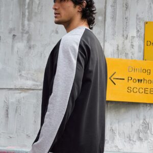 Boyfriend Style Men's Contrast Side Seam Letter Print Sports Sweatshirt Boyfriend Style Men Sweatshirt - Image 4
