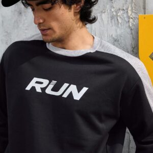 Boyfriend Style Men's Contrast Side Seam Letter Print Sports Sweatshirt Boyfriend Style Men Sweatshirt - Image 5