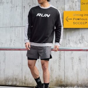 Boyfriend Style Men's Contrast Side Seam Letter Print Sports Sweatshirt Boyfriend Style Men Sweatshirt - Image 6