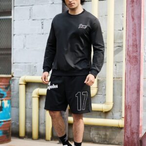 Men's Slogan Pattern Drop Shoulder Sports Sweatshirt Men Sweatshirt - Image 3