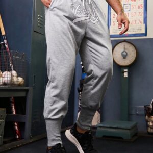 Men Letter Printed Drawstring Waist Jogger Sports Pants - Image 4