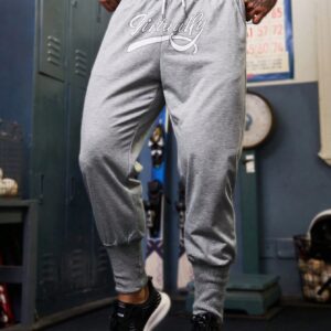 Men Letter Printed Drawstring Waist Jogger Sports Pants - Image 5