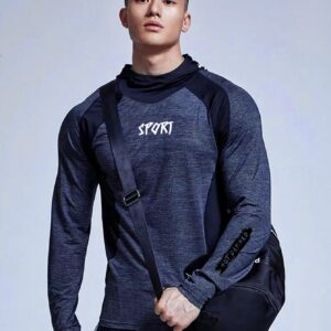 Men's Letter Graphic Color Blocking Raglan Sleeve Sports Sweatshirt Men Sweatshirt