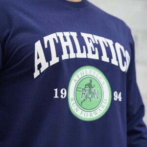 Boyfriend Style Men's Sports Long Sleeve Shirt With Letter Printing Workout Tops - Image 6