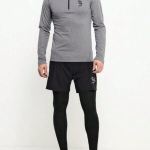 Boyfriend Style Men's Long Sleeve Half Zip Sports Jacket Workout Tops Grey Jacket - Image 3