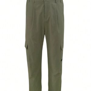 Boyfriend Style Men's Solid Color Slanted Pocket Sport Pants - Image 3