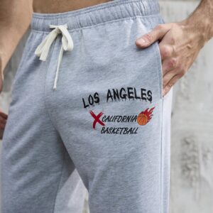Boyfriend Style Men's Letter Pattern Drawstring Waist Sport Jogger Pants With Ribbed Cuffs - Image 5