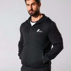 Men's Letter Printed Hooded Sports Jacket Workout Tops - Image 3