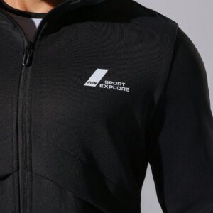 Men's Letter Printed Hooded Sports Jacket Workout Tops - Image 4